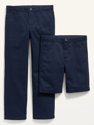 Built-In Flex Straight Uniform Pants & Shorts (At Knee) 2-Pack for Boys