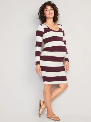Maternity Long-Sleeve Jersey-Knit Bodycon Dress