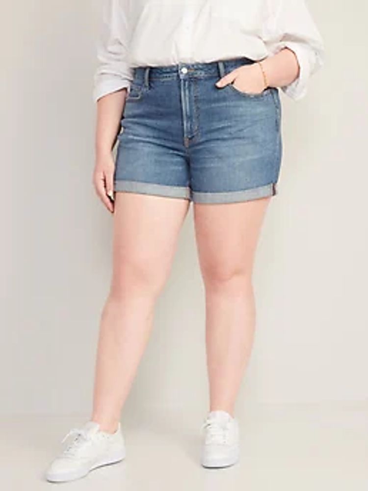 High-Waisted O.G. Straight Cut-Off Jean Shorts for Women - 5-inch inseam