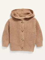 Hooded Button-Front Knit Cardigan for Baby