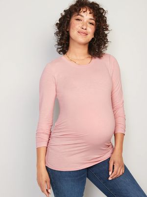 Maternity EveryWear Long-Sleeve Crew-Neck T-Shirt
