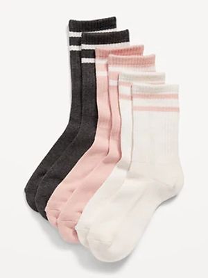 Gender-Neutral Striped Crew Socks 3-Pack for Kids
