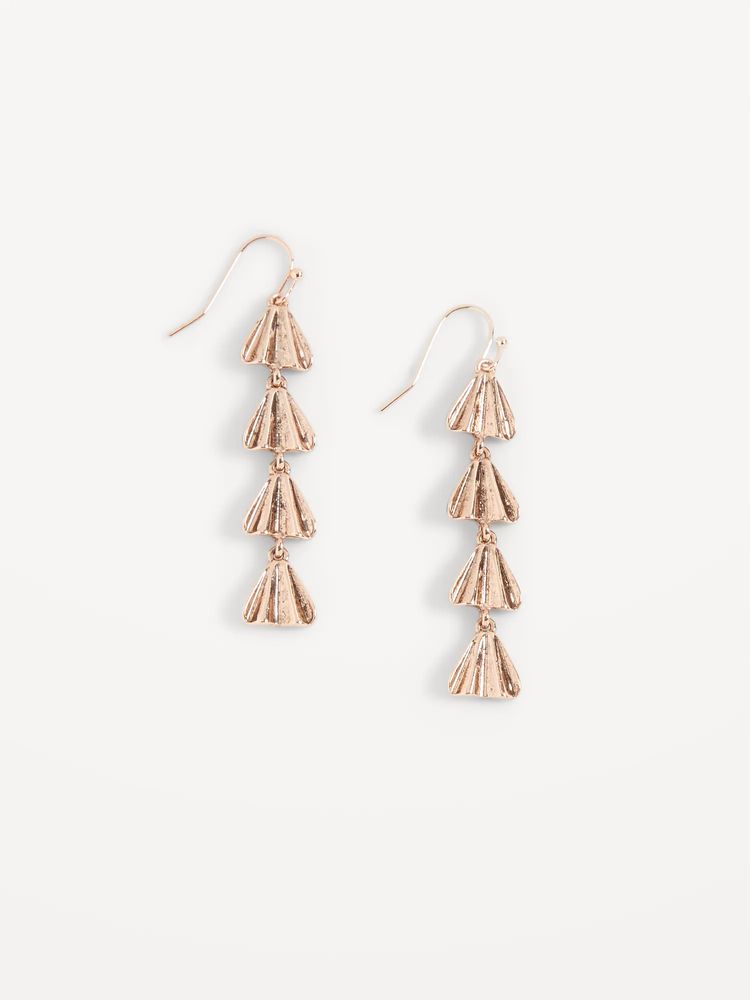 Gold-Toned Leaf Drop Earrings for Women