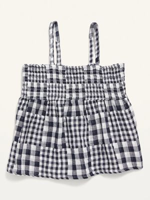 Gingham Smocked Double-Weave Cami Top for Girls