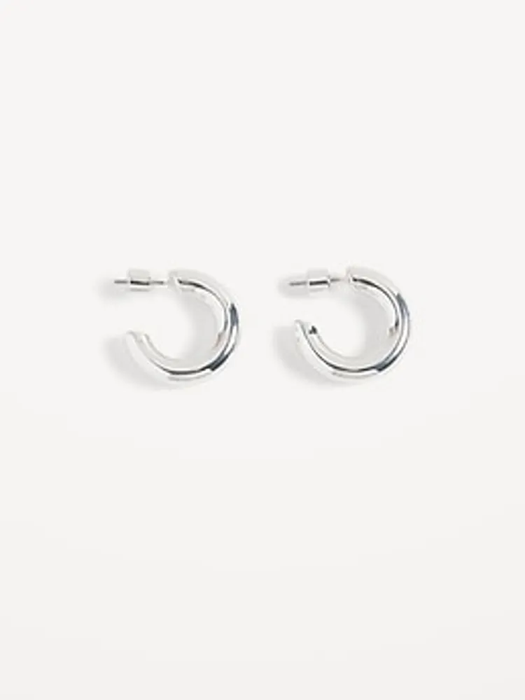 Silver-Toned Hoop Earrings for Women