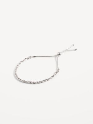 Silver-Toned Adjustable Bracelet for Women