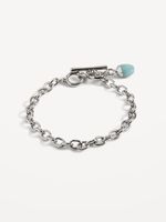 Silver-Toned Chain-Link Bracelet for Women