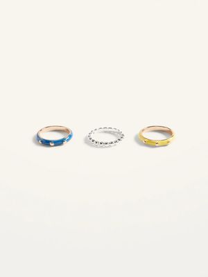 Mixed-Material Rings 3-Pack for Women