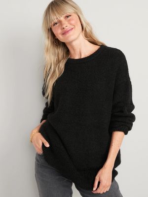 Cozy Plush-Yarn Cocoon Tunic Sweater for Women