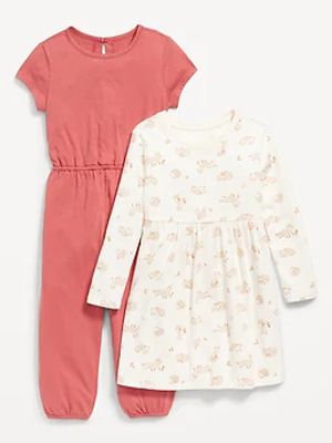 2-Pack Jersey One-Piece and Dress for Toddler Girls