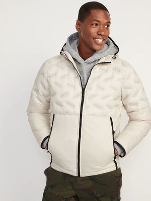 Water-Resistant Packable Hooded Puffer Jacket for Men