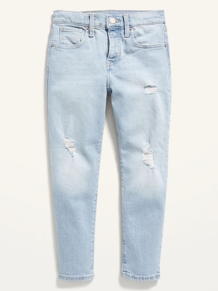 High-Waisted Button-Fly O.G. Straight Ripped Jeans for Girls