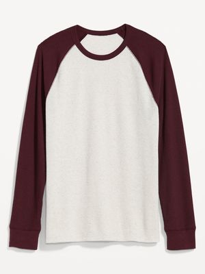 Thermal-Knit Color-Blocked Raglan-Sleeve T-Shirt for Men