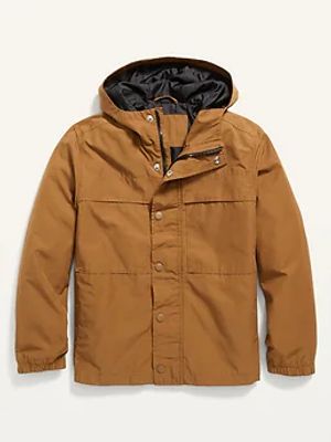 Hooded Zip Utility Jacket for Boys