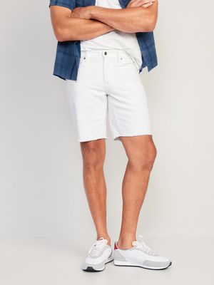 Original Taper Built-In Flex White Cut-Off Jean Shorts for Men - 9-inch inseam