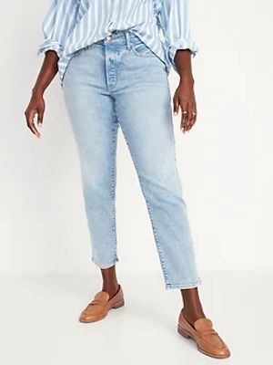 High-Waisted O.G. Straight Button-Fly Extra-Stretch Jeans for Women