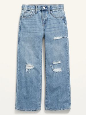 High-Waisted Slouchy Ripped Wide-Leg Jeans for Girls