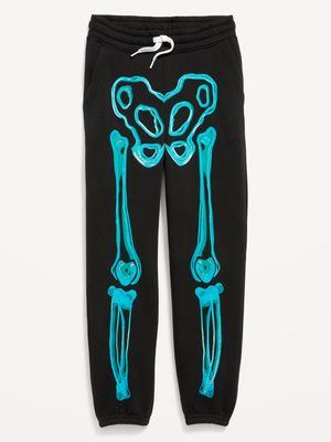 Halloween Skeleton Graphic Gender-Neutral Jogger Sweatpants for Kids