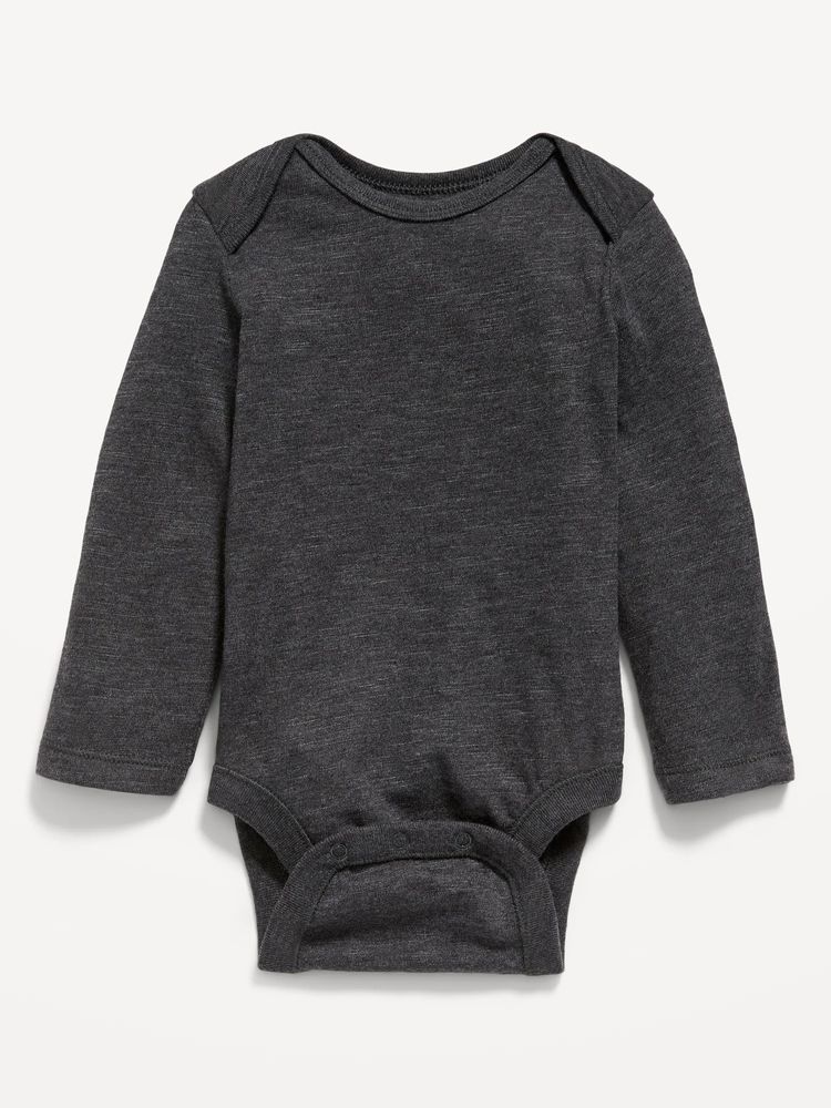Unisex Slub-Knit Long-Sleeve Bodysuit for Baby