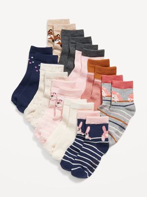 Unisex Crew Socks 10-Pack for Toddler & Baby