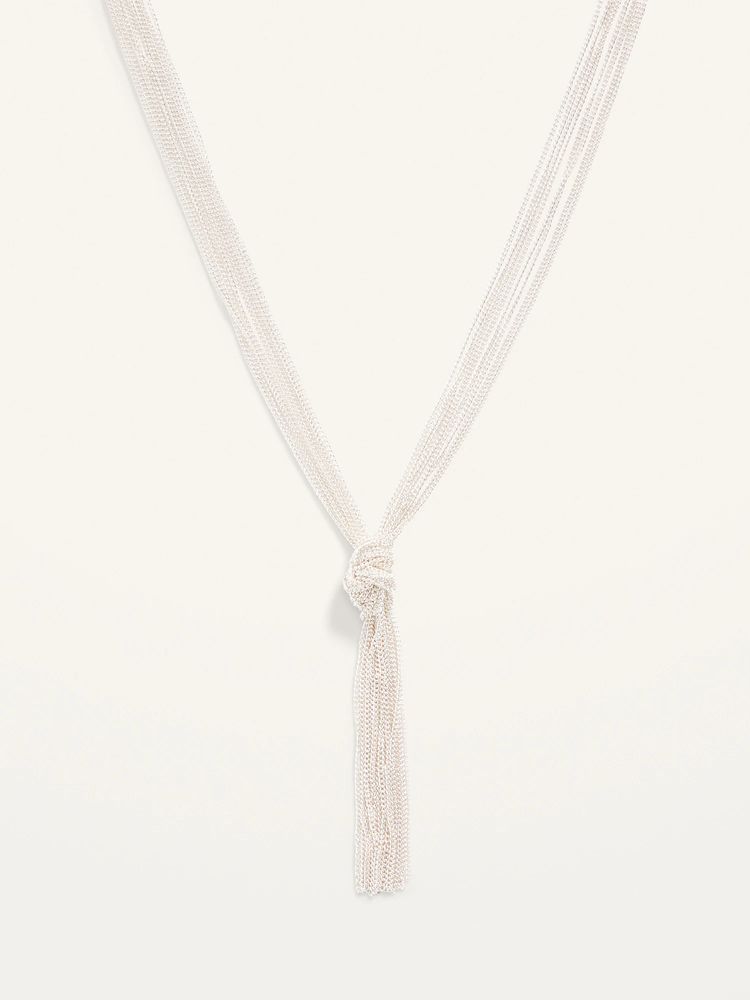 Multi-Strand Tassel-Chain Necklace For Women
