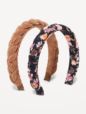 Braided Fabric-Covered Headbands 2-Pack for Women