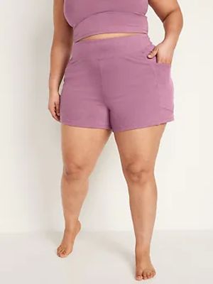 High-Waisted Live-In Cozy-Knit Shorts for Women - 4-inch inseam