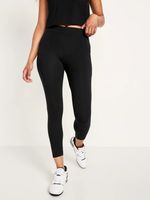 High Waisted Side Pocket 7/8-Length Leggings for Women