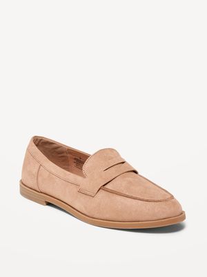 Faux-Suede Penny Loafer Shoes for Women