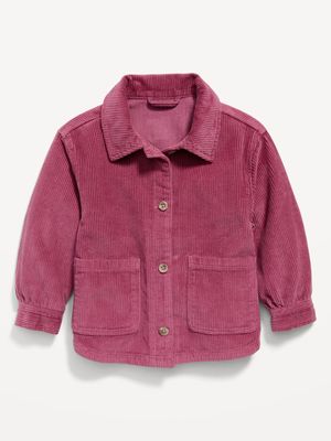 Corduroy Button-Front Shacket for Toddler Girls