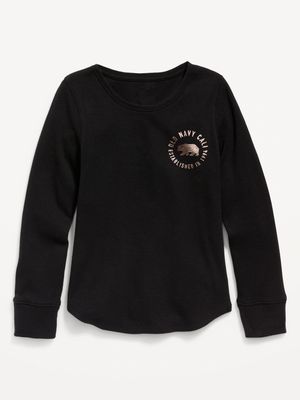 Long-Sleeve Logo-Graphic Thermal-Knit T-Shirt for Girls