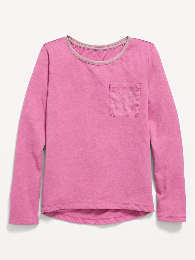 Softest Long-Sleeve Pocket T-Shirt for Girls