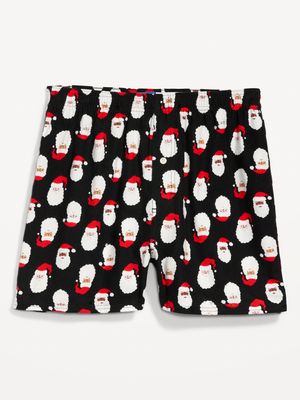 Printed Flannel Pajama Boxer Shorts for Men - 3.75-inch inseam