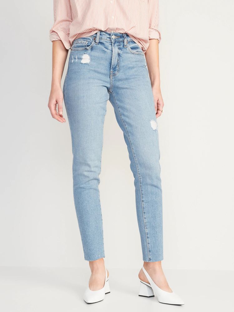 High-Waisted OG Straight Cut-Off Jeans for Women