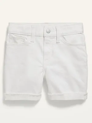 High-Waisted Roll-Cuffed Cut-Off Jean Shorts for Girls