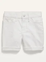 High-Waisted Roll-Cuffed  Cut-Off Jean Shorts for Girls