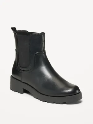 Faux-Leather Chelsea Boots