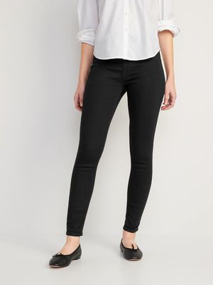 Mid-Rise Wow Super-Skinny Black-Wash Jeggings for Women