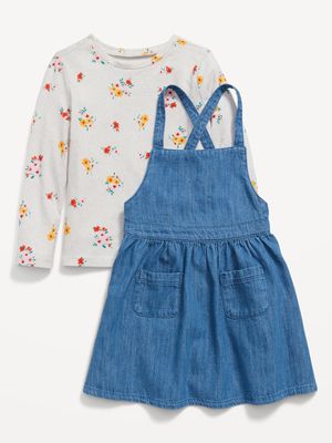 Chambray Pinafore Dress & Long-Sleeve T-Shirt for Toddler Girls