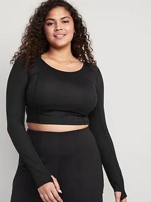PowerSoft Cropped Long-Sleeve Top for Women