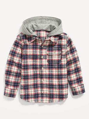 Hooded Plaid Flannel Shirt for Toddler Boys