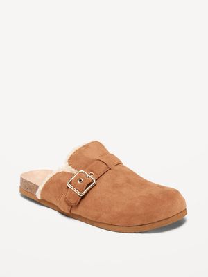 Faux-Suede Sherpa-Lined Clog Shoes for Women