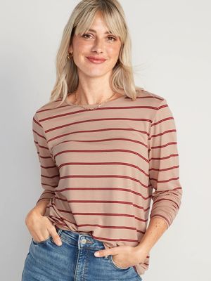 Luxe Striped Long-Sleeve T-Shirt for Women
