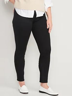 Mid-Rise Wow Super-Skinny Black-Wash Jeggings for Women