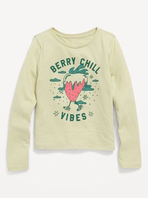 Long-Sleeve Berry Chill Vibes Graphic T-Shirt for Girls