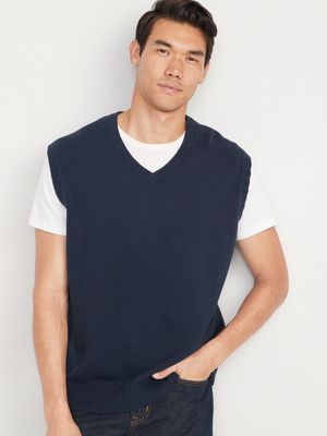 Oversized V-Neck Sweater Vest for Men