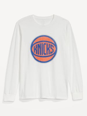 NBA New York Knicks Gender-Neutral Long-Sleeve T-Shirt for Adults