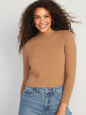 Rib-Knit Crop Sweater