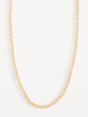 Gold-Toned Metal Chain Necklace for Women