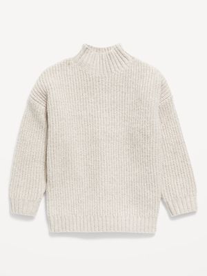 Mock-Neck Cocoon Sweater for Toddler Girls